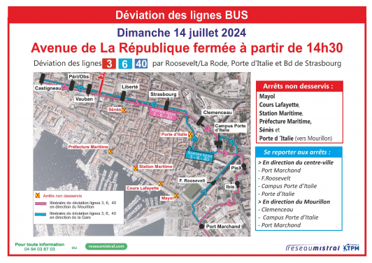 A Toulon, avenue de La République ferme à partir de 14h30 ce 14 juillet 