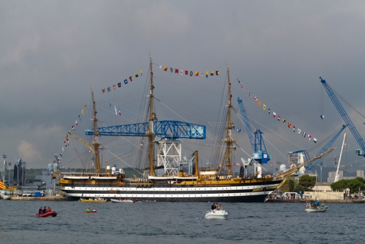 Arrivée des bateaux